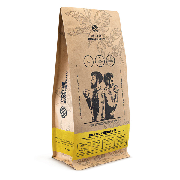 Bro Coffee Roastery - Cafea boabe întreagă Brazil Cerrado Premium 1kg