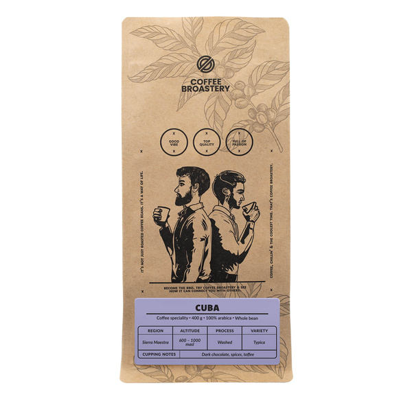 Bro Coffee Roastery - Cafea boabe întreagă Cuba Sierra Maestra Speciality 400 g