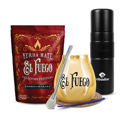 Set de Yerba Mate El Fuego 500g 0,5kg Yerbomos XL + Calabash + Bombilla