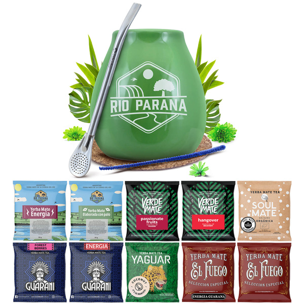Yerba Mate 10x50g 500g set de mostre + accesorii