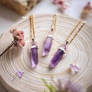 Pandantiv cu ametist în săculeț + lanț