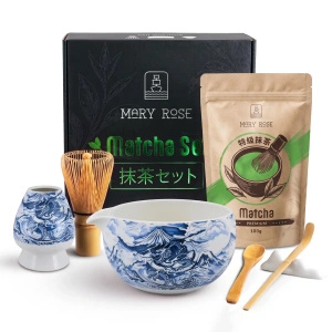 Set cadou: matcha premium + matchawan + accesorii din bambus