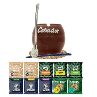 Kit de Yerba Mate 10x50g Calabash + Bombilla